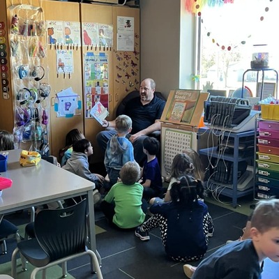 Local businesses, Junior Leader Reader and FOBBL brought local volunteers into HES to read books to classes and send home a book with each student.